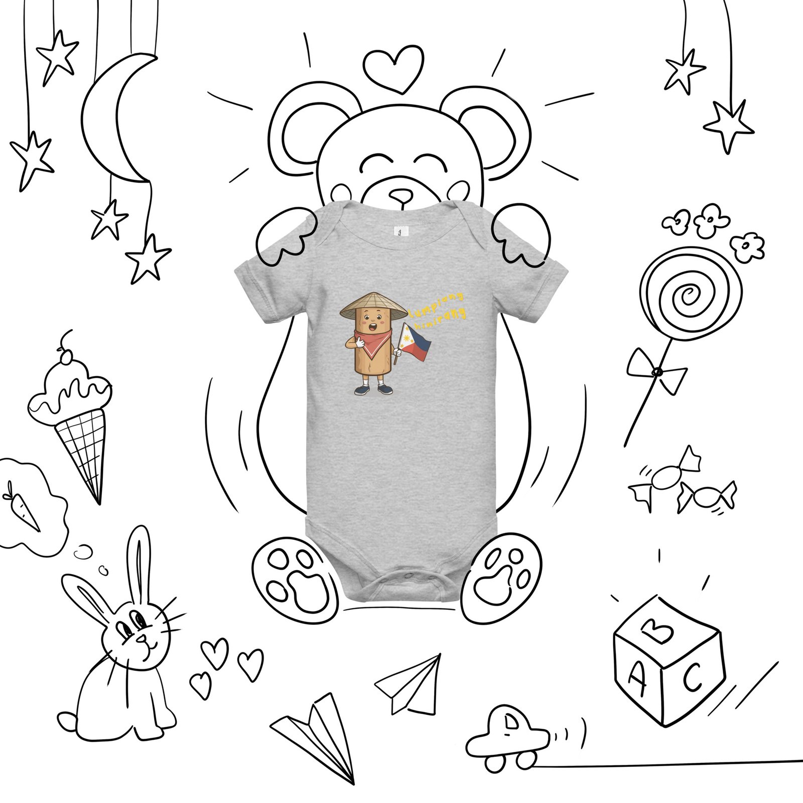 Lumpia Filipino Baby 1Pc Short Sleeve Body - Image 4