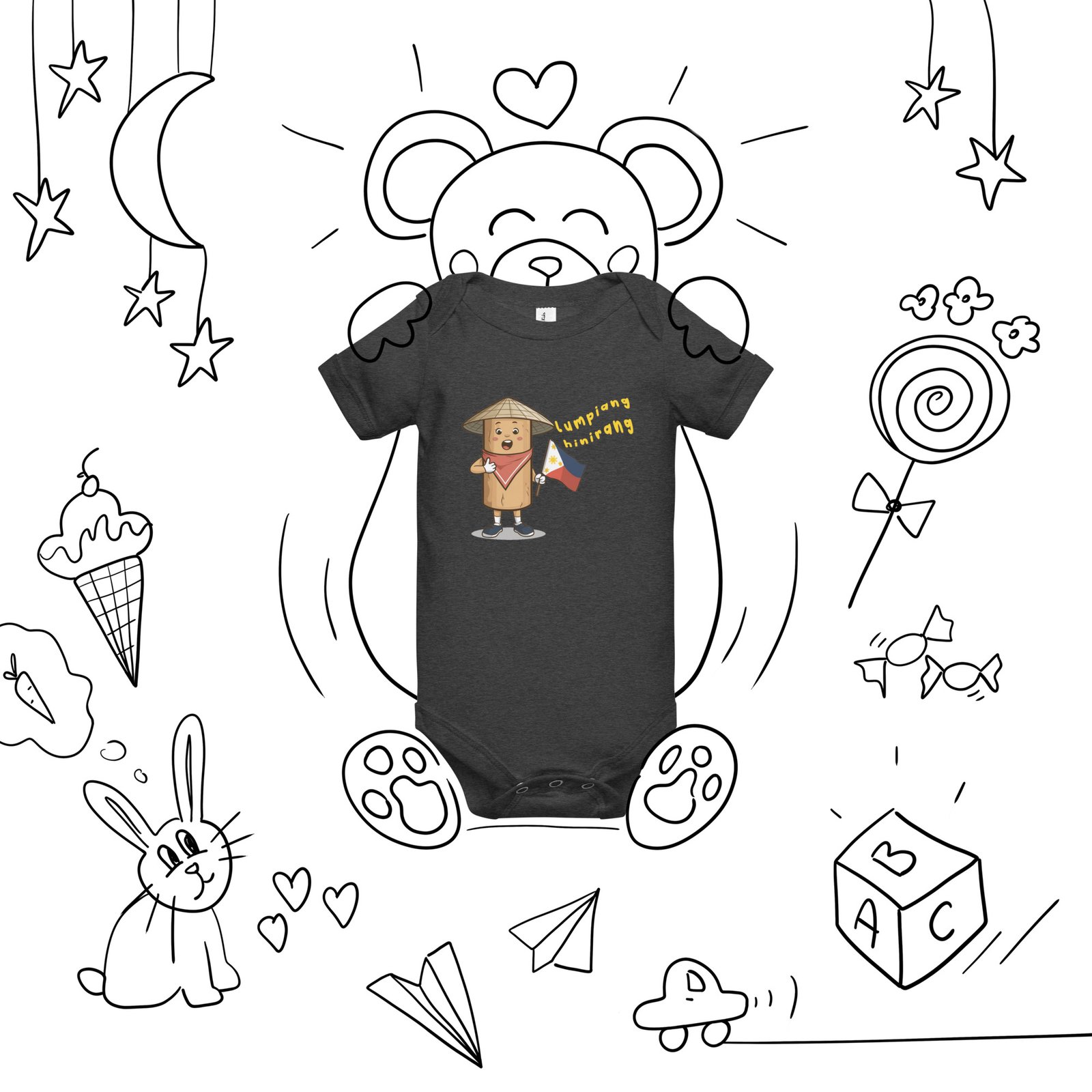 Lumpia Filipino Baby 1Pc Short Sleeve Body - Image 3