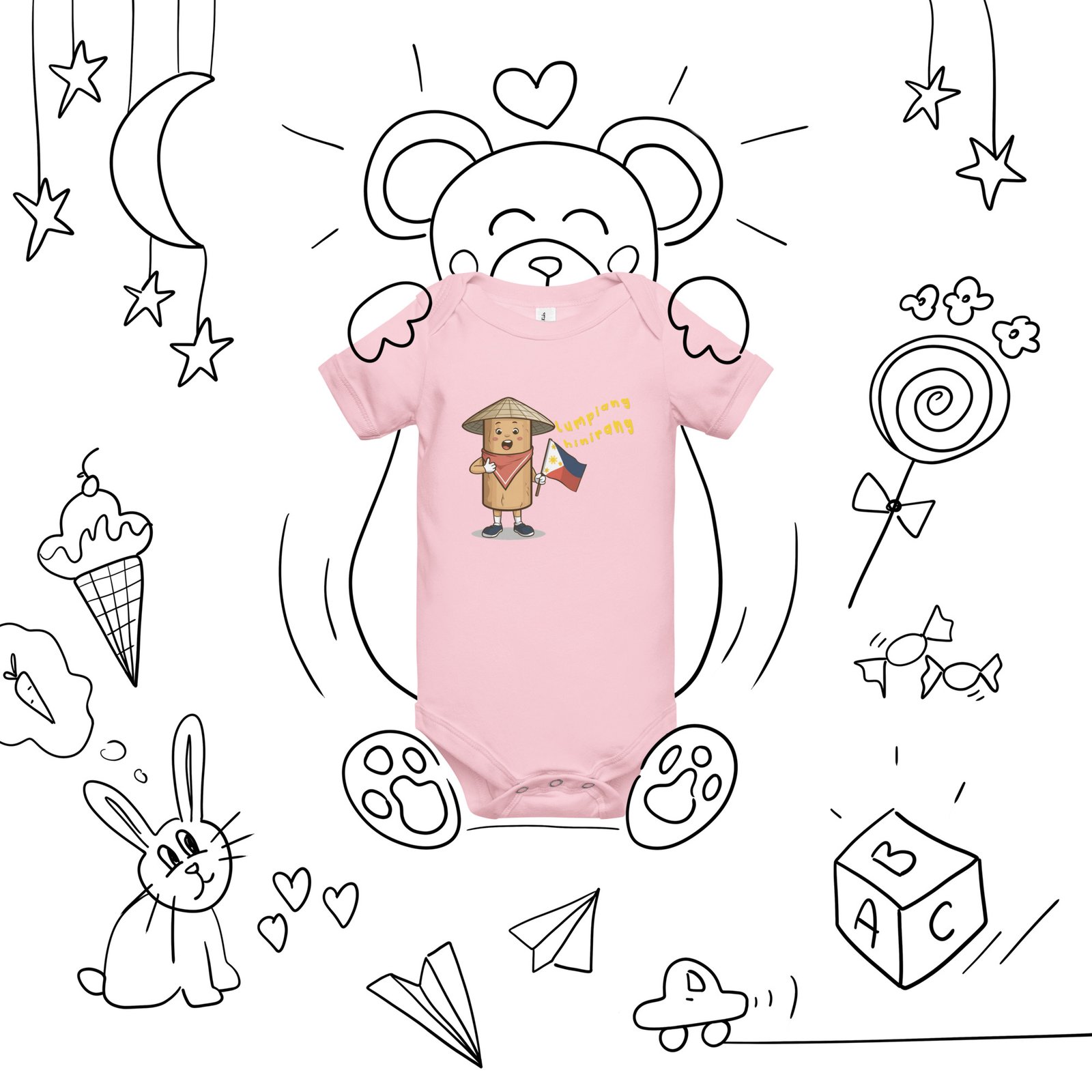 Lumpia Filipino Baby 1Pc Short Sleeve Body - Image 5