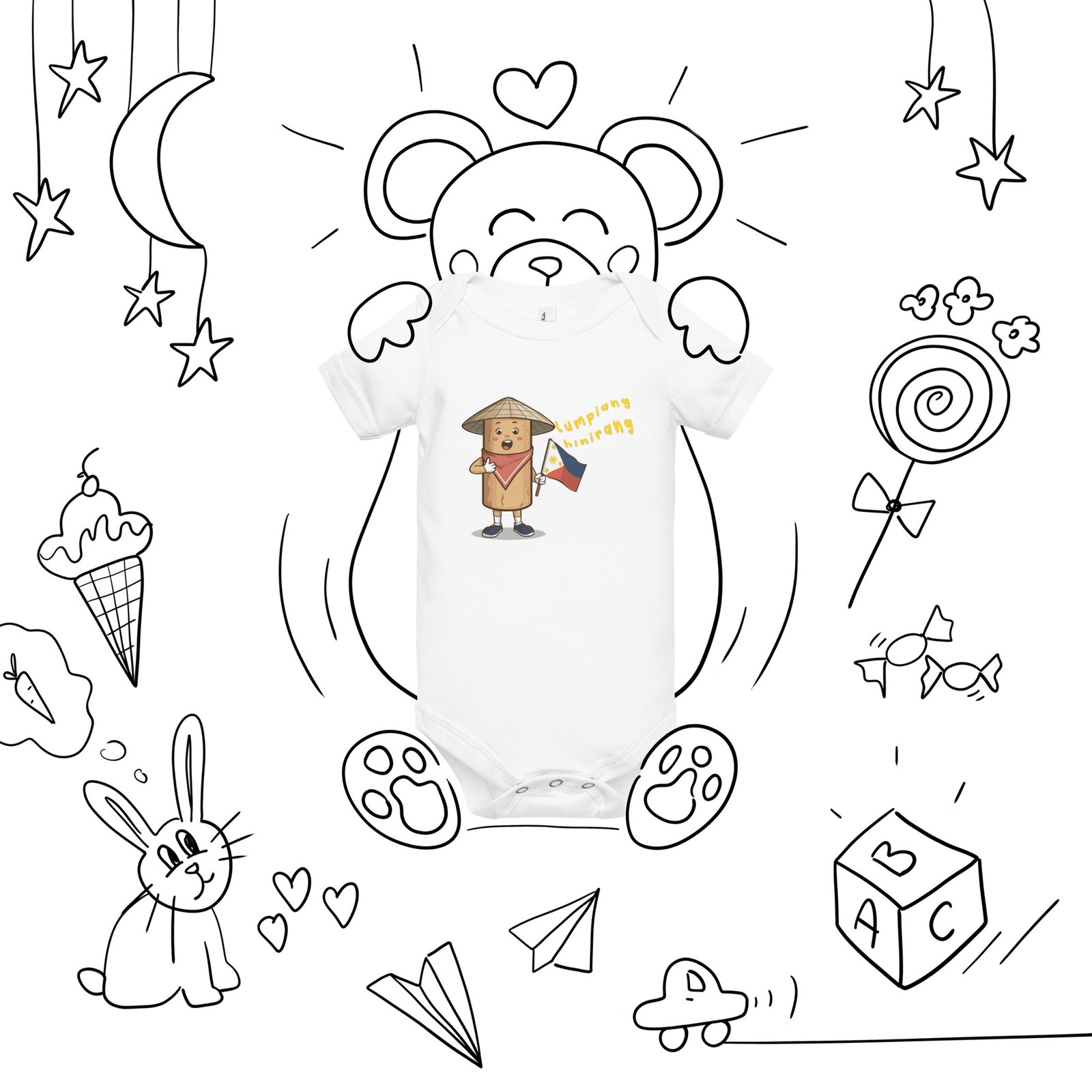 Lumpia Filipino Baby 1Pc Short Sleeve Body - Image 6