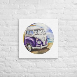 VM Bulli Bus Square Canvas Print