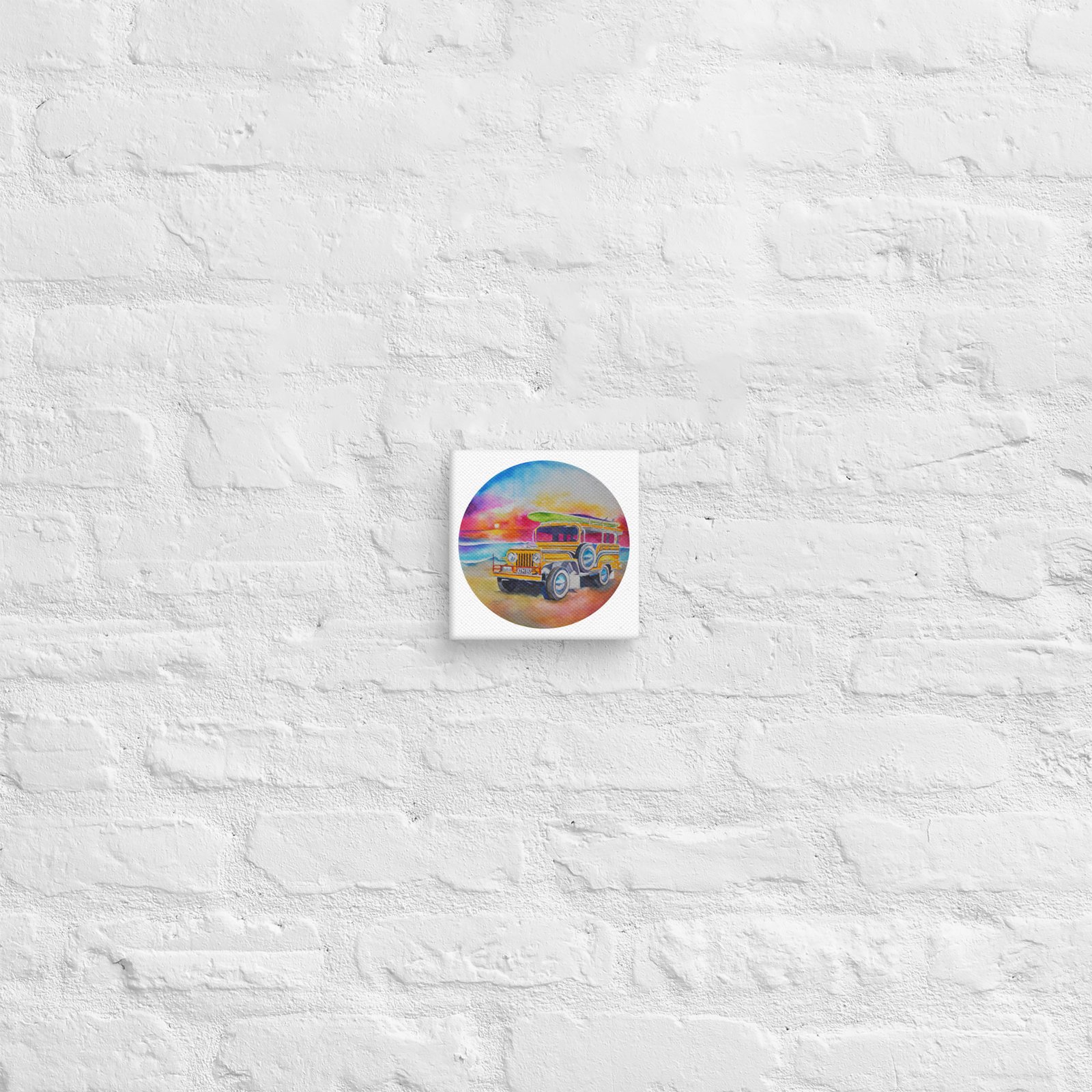 Jeepney by the Beach Square Canvas Print - Image 6