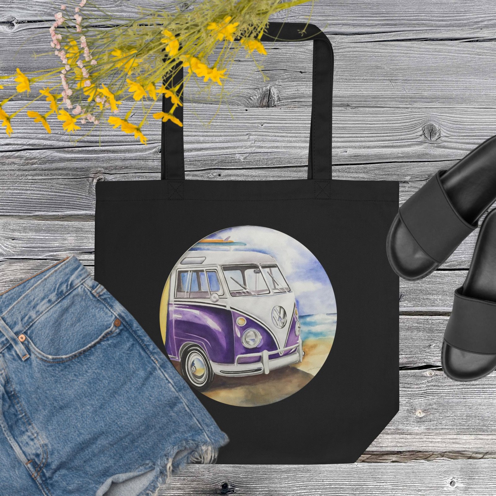 VW Ube Bulli Bus Tote Bag