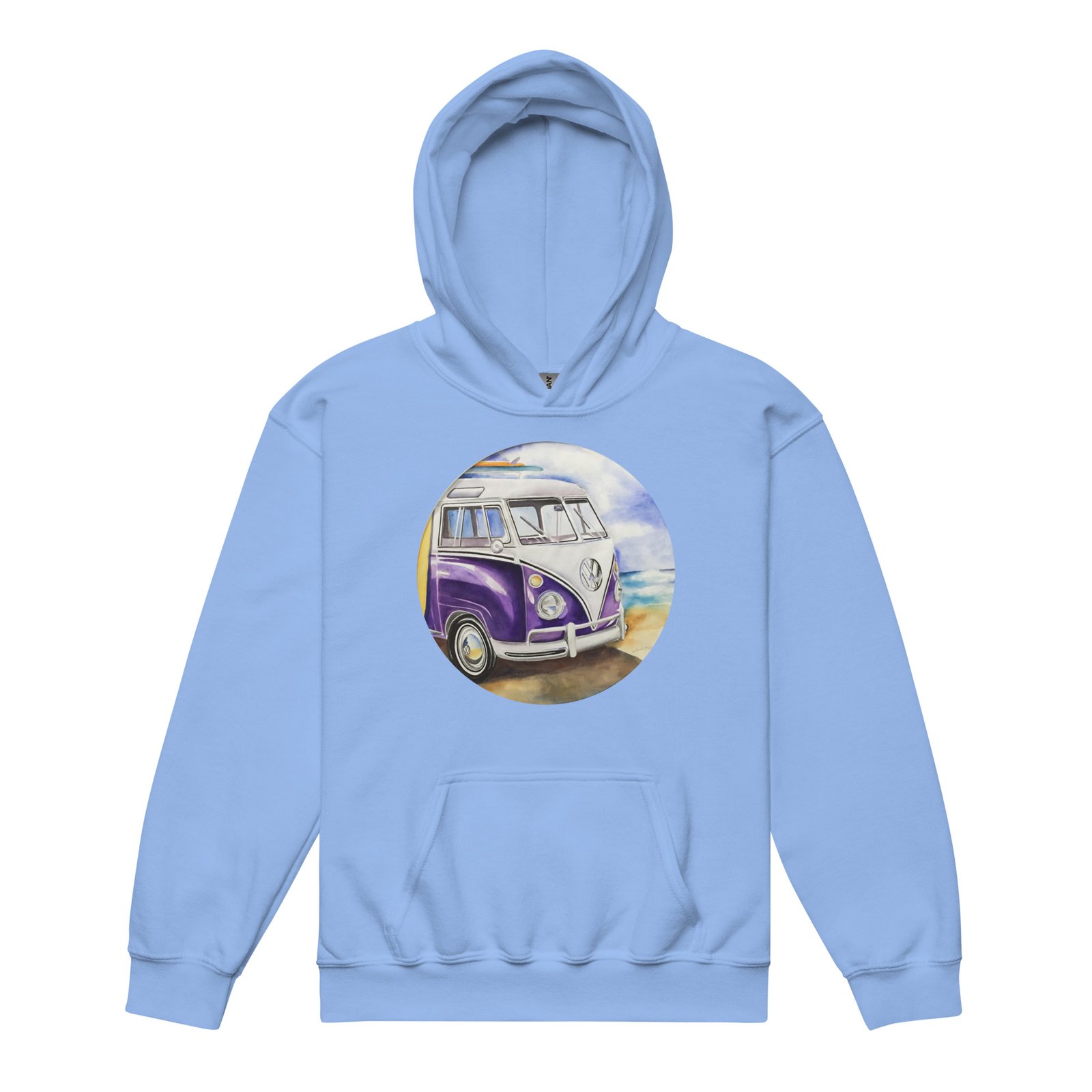 VW Ube Bulli Bus Teens Hoodie - Image 9