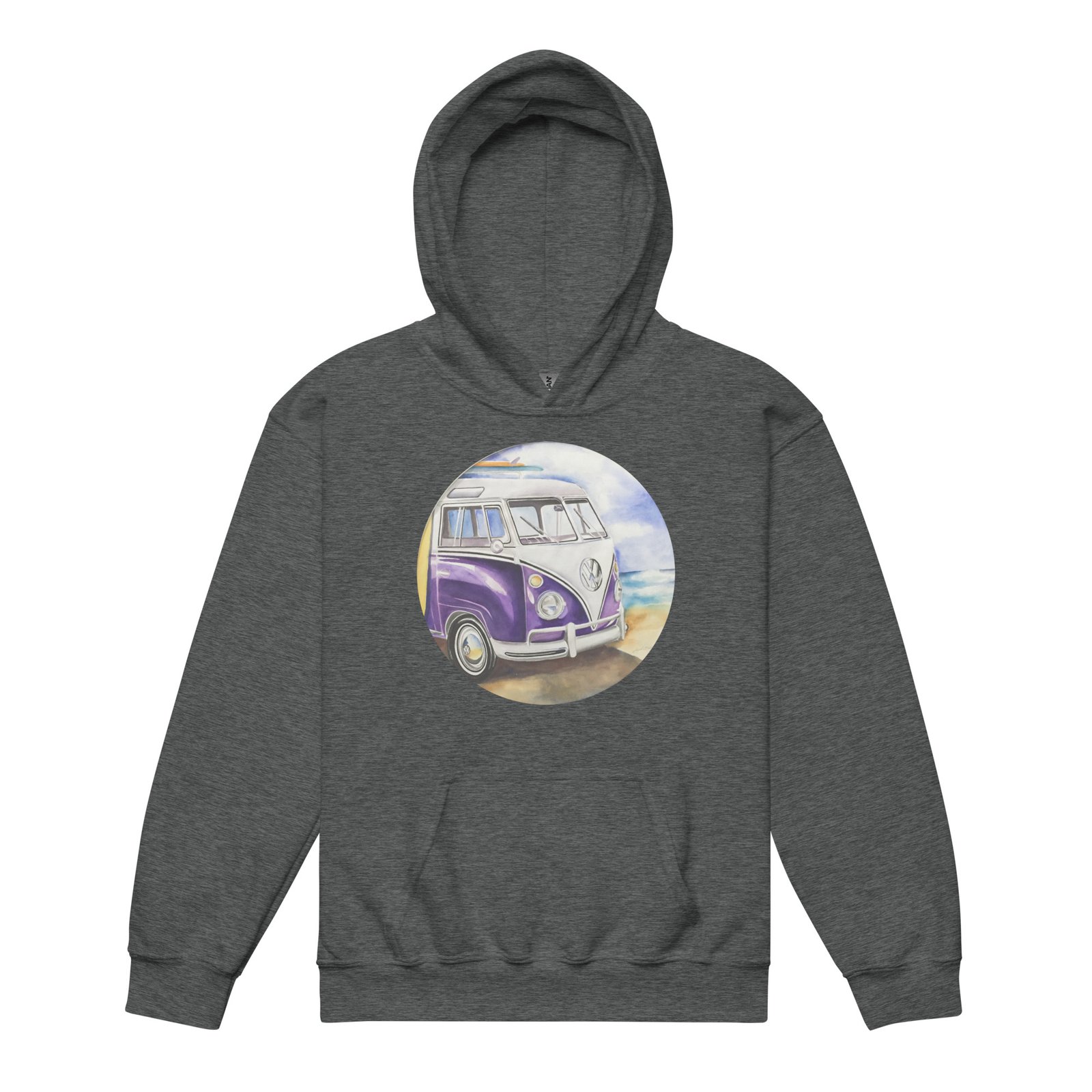 VW Ube Bulli Bus Teens Hoodie - Image 5