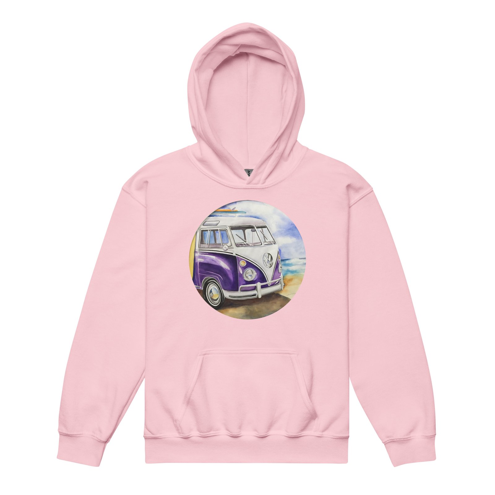 VW Ube Bulli Bus Teens Hoodie - Image 11
