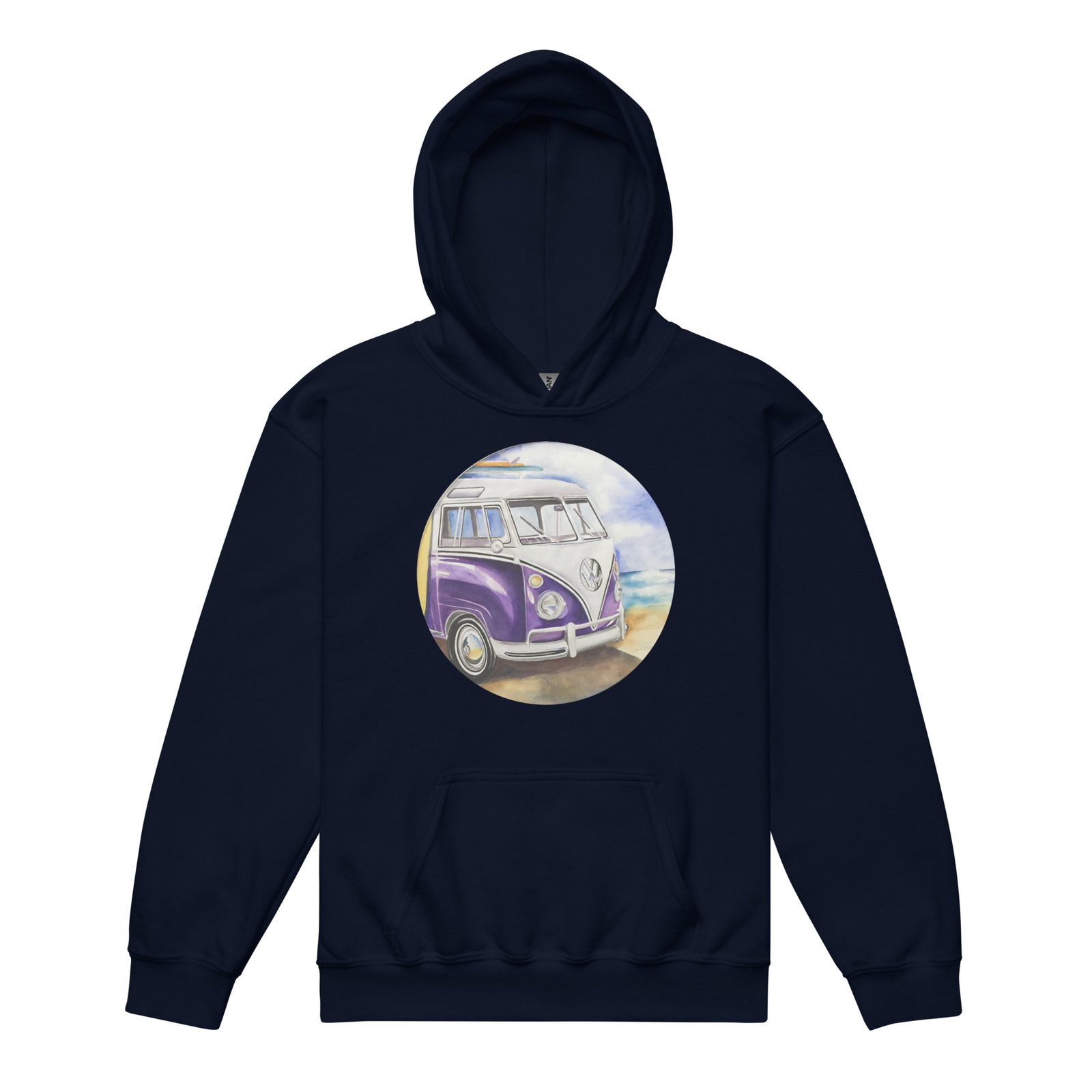 VW Ube Bulli Bus Teens Hoodie - Image 3