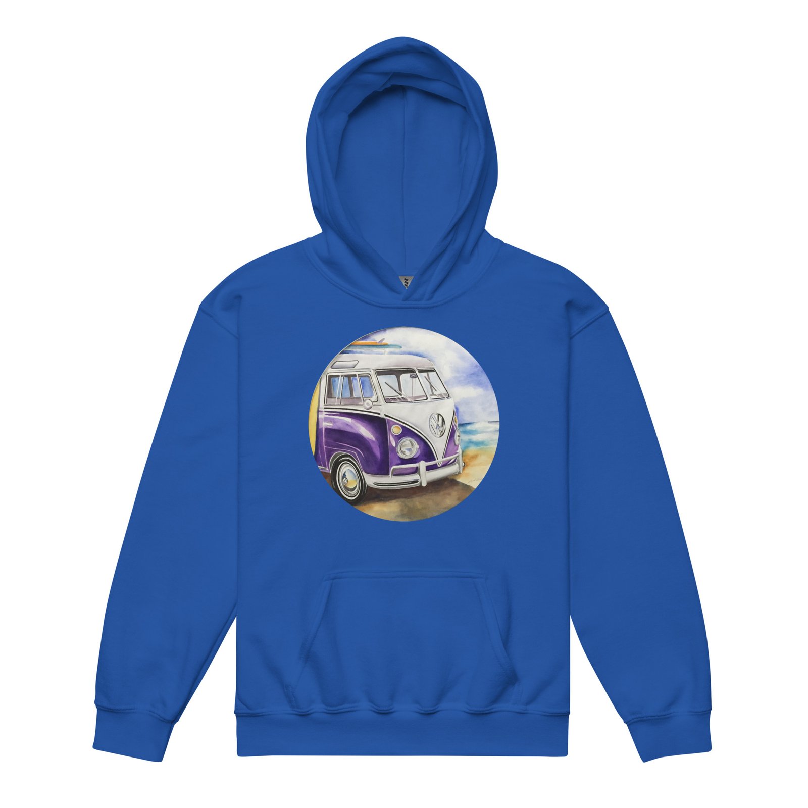 VW Ube Bulli Bus Teens Hoodie - Image 7