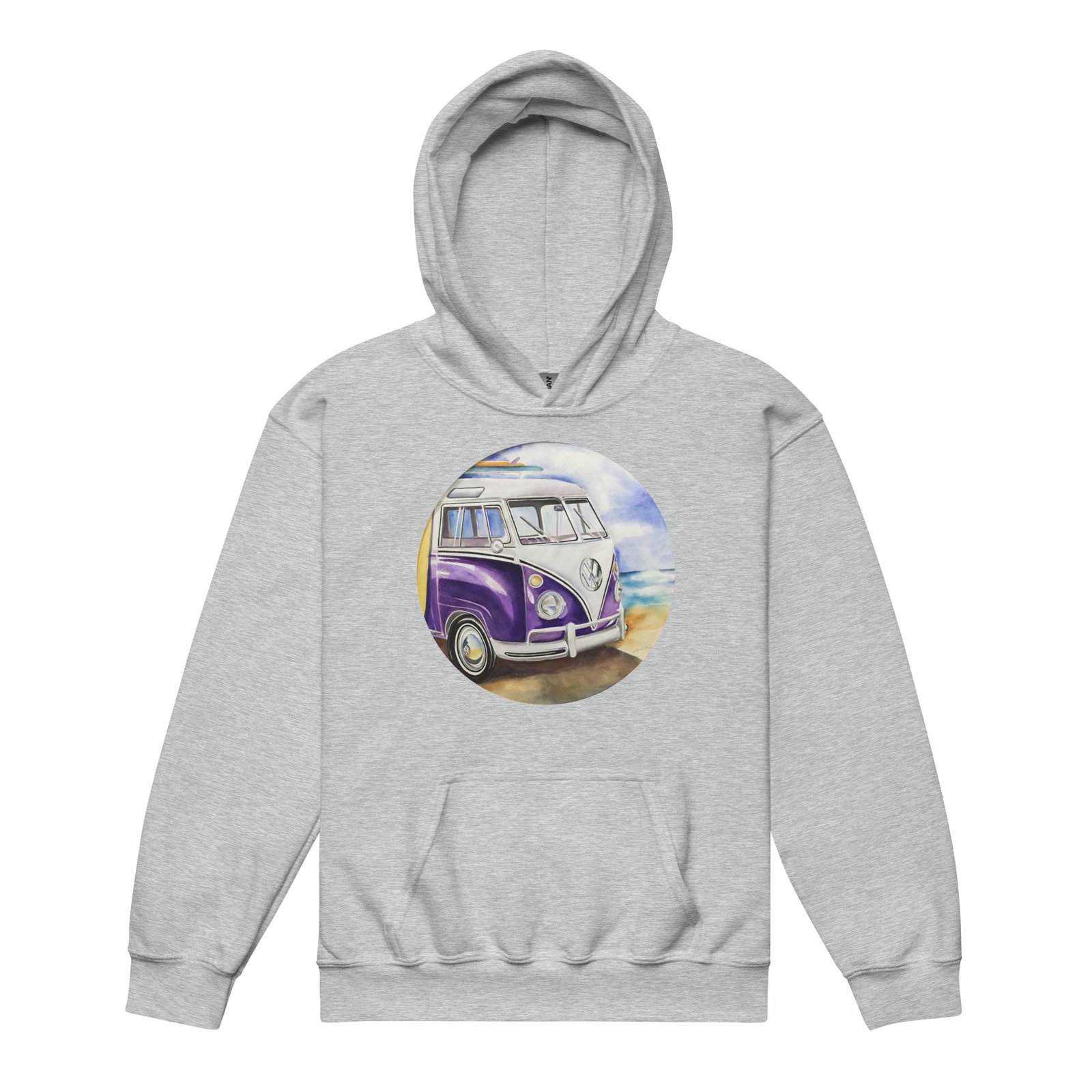 VW Ube Bulli Bus Teens Hoodie - Image 13