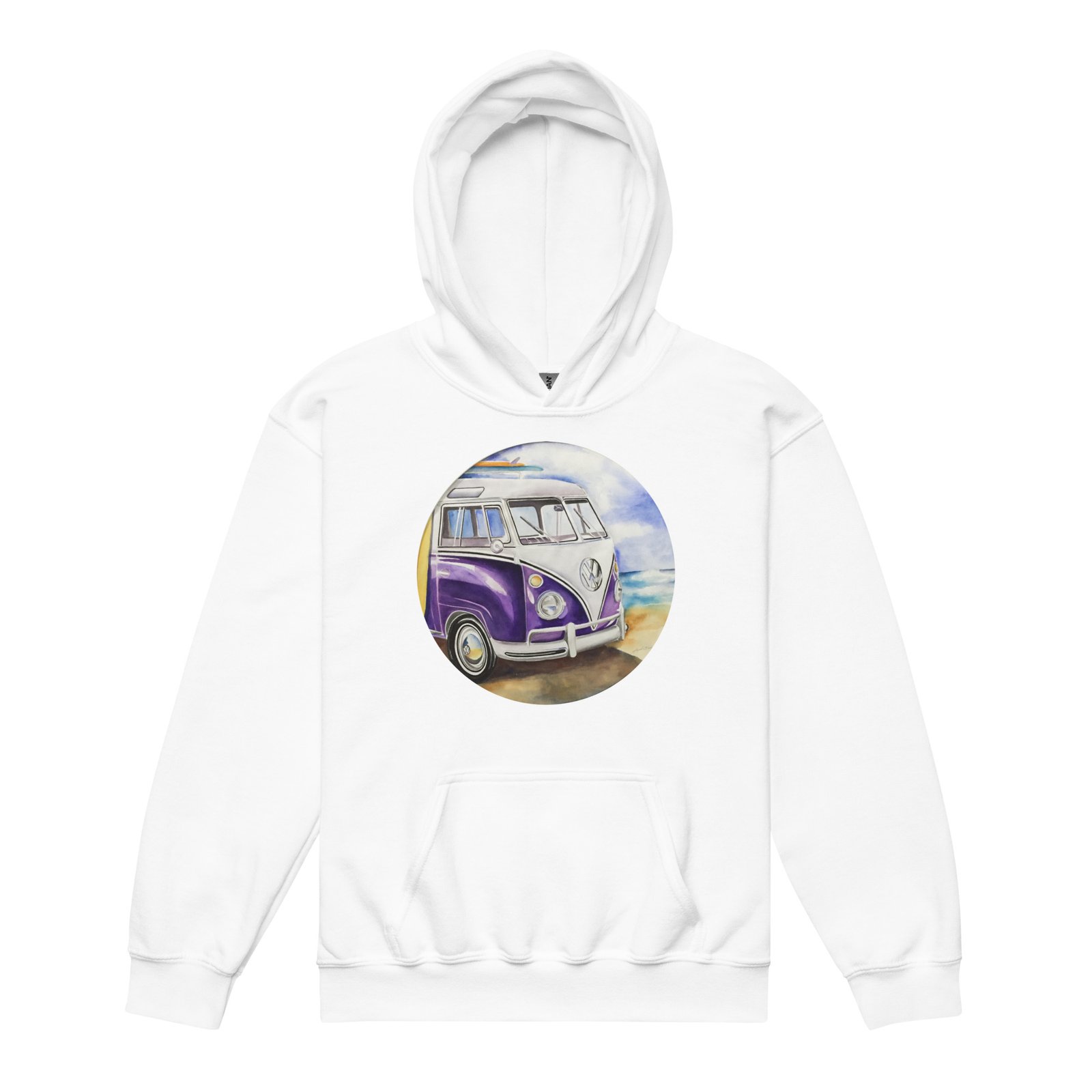 VW Ube Bulli Bus Teens Hoodie - Image 15